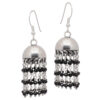 Gehna Jaipur Black Spinel Color Zircon Bead Jhumki Style Earrings For Girls & Women GE03-1158