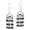Gehna Jaipur Blue Sapphire Color Zircon Bead Jhumki Style Earrings For Girls & Women GE03-1159