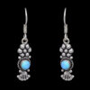 Gehna Jaipur Natural Turquoise Color Stone Earrings In German Silver  For Girls & Women GE01-1159 - Image 4
