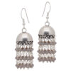 Gehna Jaipur Grey Chalcedony Color Zircon Bead Jhumki Style Earrings For Girls & Women GE03-1160