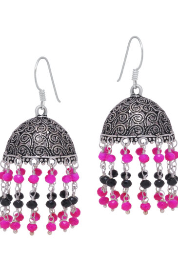 Gehna Jaipur Pink Chalcedony & Spinel Color Zircon Bead Earring For Girls & Women GE03-1162