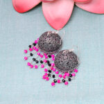 Gehna Jaipur Pink Chalcedony & Spinel Color Zircon Bead Earring For Girls & Women GE03-1162 - Image 5