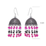 Gehna Jaipur Pink Chalcedony & Spinel Color Zircon Bead Earring For Girls & Women GE03-1162 - Image 3