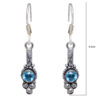 Gehna Jaipur Blue Topaz Color Stone Studded Earrings In German Silver  For Girls & Women GE01-1163 - Image 3