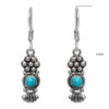 Gehna Jaipur Turquoise Color Stone Studded Earrings In German Silver  For Girls & Women GE01-1165 - Image 3