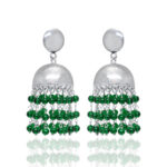Gehna Jaipur Green Onyx Color Zircon Bead Jhumki Style Earring For Girls & Women GE03-1166