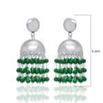Gehna Jaipur Green Onyx Color Zircon Bead Jhumki Style Earring For Girls & Women GE03-1166 - Image 3
