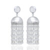 Gehna Jaipur White Sapphire Color Zircon Bead Jhumki Earrings For Girls & Women GE03-1167
