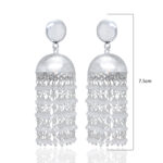Gehna Jaipur White Sapphire Color Zircon Bead Jhumki Earrings For Girls & Women GE03-1167 - Image 3