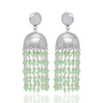 Gehna Jaipur Emerald Color Zircon Bead Jhumki Style Earrings For Girls & Women GE03-1168