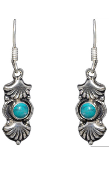 Gehna Jaipur Turquoise Color Stone Studded Earrings In German Silver  For Girls & Women GE01-1169