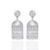 Gehna Jaipur White Sapphire Zircon Bead Jhumki Style Earrings For Girls & Women GE03-1171