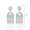 Gehna Jaipur White Sapphire Zircon Bead Jhumki Style Earrings For Girls & Women GE03-1171 - Image 3