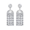Gehna Jaipur Silver Pyrite Color Zircon Bead Jhumki Style Earrings For Girls & Women GE03-1172