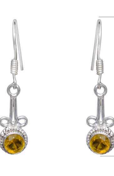 Gehna Jaipur Citrine Color Stone Studded Earrings In German Silver  For Girls & Women GE01-1174