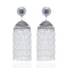 Gehna Jaipur White Sapphire Zircon Bead Jhumki Earrings For Girls & Women GE03-1177
