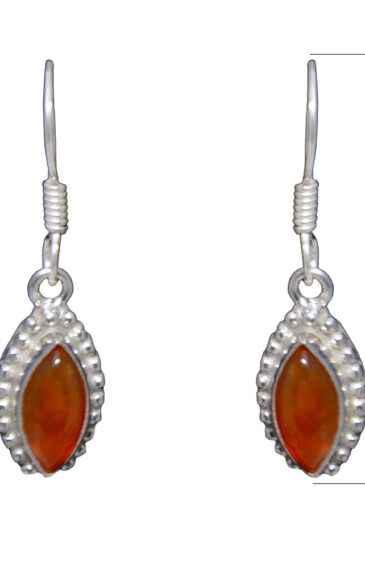 Gehna Jaipur Carnelian Color Stone Studded Earrings In German Silver  For Girls & Women GE01-1178