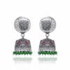Gehna Jaipur Emerald Color Zircon Bead & Ruby Jhumki Earrings For Girls & Women GE03-1180
