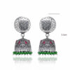 Gehna Jaipur Emerald Color Zircon Bead & Ruby Jhumki Earrings For Girls & Women GE03-1180 - Image 3