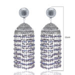 Gehna Jaipur Blue Sapphire Color Zircon Bead Jhumki Earrings For Girls & Women GE03-1183 - Image 3