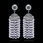 Gehna Jaipur Pink Rose Color Zircon Beads Jhumki Style Earring For Girls & Women GE03-1184 - Image 2