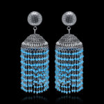 Gehna Jaipur Blue Turquoise Color Zircon Beads Jhumki Earring For Girls & Women GE03-1185 - Image 2