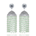 Gehna Jaipur Emerald Color Zircon Beads Jhumki Style Earrings For Girls & Women GE03-1186