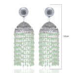 Gehna Jaipur Emerald Color Zircon Beads Jhumki Style Earrings For Girls & Women GE03-1186 - Image 4