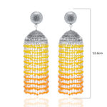 Gehna Jaipur Orange & Citrine Color Zircon Beads Jhumki Style Earrings For Girls & Women GE03-1187 - Image 2