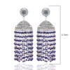 Gehna Jaipur Blue Sapphire Color Zircon Bead Jhumki Style Earrings For Girls & Women GE03-1188 - Image 3