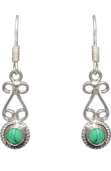 Gehna Jaipur Malachite Color Stone Studded Earrings In German Silver  For Girls & Women GE01-1189