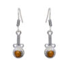Gehna Jaipur Tiger Eye Color Stone Studded Earrings In German Silver  For Girls & Women GE01-1192