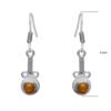 Gehna Jaipur Tiger Eye Color Stone Studded Earrings In German Silver  For Girls & Women GE01-1192 - Image 3