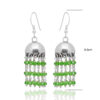 Gehna Jaipur Green Peridot Color Zircon Bead Jhumki Style Earrings For Girls & Women GE03-1193 - Image 3