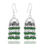Gehna Jaipur Green Emerald Color Zircon Beads Earrings For Girls & Women GE03-1194
