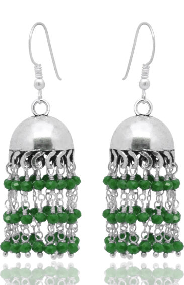 Gehna Jaipur Green Emerald Color Zircon Beads Earrings For Girls & Women GE03-1194