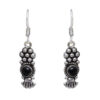 Gehna Jaipur Black Spinel Color Stone Studded Earrings In German Silver  For Girls & Women GE01-1197