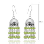 Gehna Jaipur Green Onyx Color Zircon Bead Jhumki Style Earrings For Girls & Women GE03-1197 - Image 4