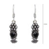 Gehna Jaipur Black Spinel Color Stone Studded Earrings In German Silver  For Girls & Women GE01-1197 - Image 3