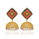 Gehna Jaipur Pearl Color Bead Gold Plated Jhumki Earrings For Girls & Women GE03-1201