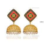 Gehna Jaipur Pearl Color Bead Gold Plated Jhumki Earrings For Girls & Women GE03-1201 - Image 3