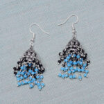 Gehna Jaipur Turquoise & Black Spinel Color Zircon Bead Jhumki Earrings For Girls & Women GE03-1203 - Image 4