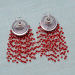 Gehna Jaipur Red Spinel Color Zircon Bead Jhumki Style Earrings For Girls & Women GE03-1204 - Image 4