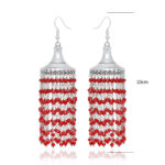 Gehna Jaipur Red Spinel Color Zircon Bead Jhumki Style Earrings For Girls & Women GE03-1204