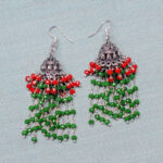 Gehna Jaipur Emerald & Red Quartz Color Zircon Bead Jhumki Earrings For Girls & Women GE03-1205 - Image 4