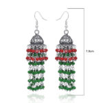Gehna Jaipur Emerald & Red Quartz Color Zircon Bead Jhumki Earrings For Girls & Women GE03-1205 - Image 3