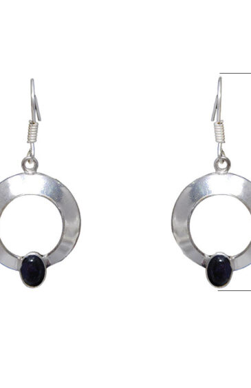 Gehna Jaipur Black Spinel Color Stone Studded Earrings In German Silver  For Girls & Women GE01-1206