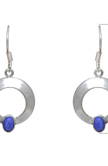 Gehna Jaipur Dumortierite Color Stone Studded Earrings In German Silver  For Girls & Women GE01-1207