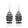 Gehna Jaipur Black Spinel Color Zircon Beads Jhumki Style Earrings For Girls & Women GE03-1207