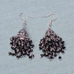 Gehna Jaipur Black Spinel Color Zircon Beads Jhumki Style Earrings For Girls & Women GE03-1207 - Image 4